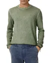 John Varvatos Camden Open Stitch Organic Cotton Sweater In Light Olive