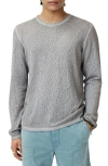 John Varvatos Camden Open Stitch Organic Cotton Sweater In Smoked Pearl Grey