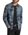 John Varvatos Camellia Button Front Shirt Jacket In Blue