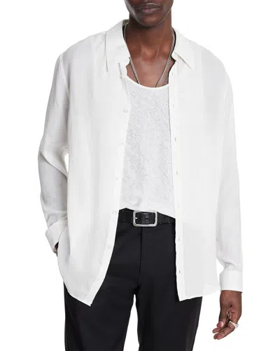 John Varvatos Campos Camp Collar Shirt In White
