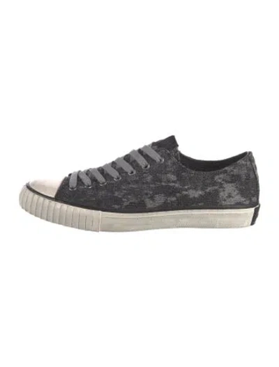 Pre-owned John Varvatos Canvas Graphic Print Sneakers In Multicolor