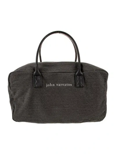 Pre-owned John Varvatos Canvas Shoulder Bag In Gray