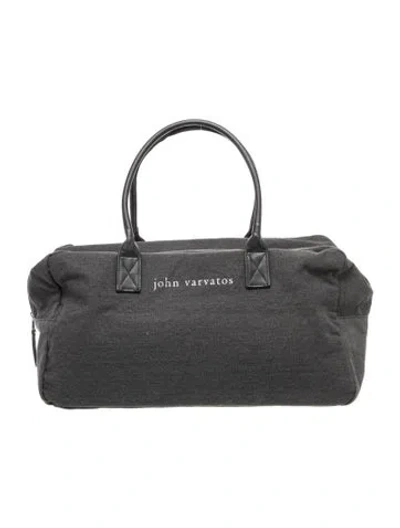 Pre-owned John Varvatos Canvas Weekender Bag In Black
