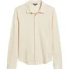 John Varvatos Carrilho Regular Fit Knit Linen Button-up Shirt In Neutral