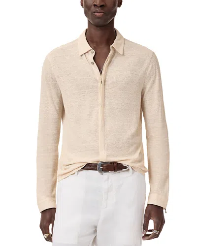 John Varvatos Carrilho Textured Linen Shirt In Marble