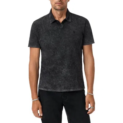 John Varvatos Carsten Johnny Collar Polo In Black