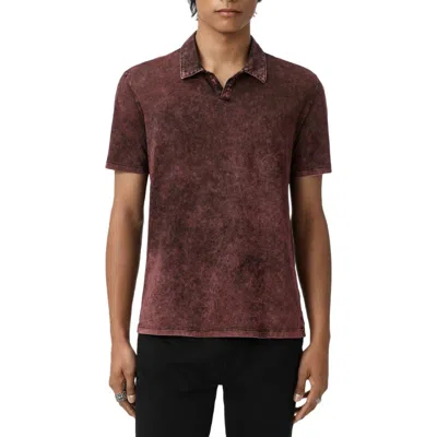 John Varvatos Carsten Johnny Collar Polo In Brown
