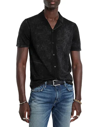John Varvatos Carter Regular Fit Short Sleeve Shirt In Dark Gray