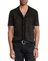 John Varvatos Carter Regular Fit Short Sleeve Shirt In Old Bark
