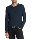 John Varvatos Carver Regular Fit Wool-blend Henley In Blue