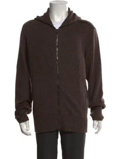 Pre-owned John Varvatos Cashmere Open Front Cardigan In Brown