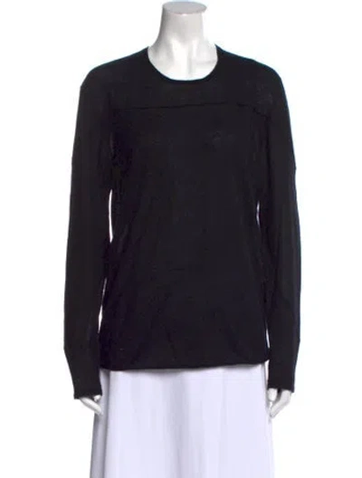 Pre-owned John Varvatos Cashmere Scoop Neck Sweater In Black