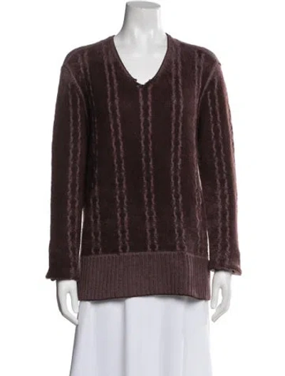 Pre-owned John Varvatos Cashmere Striped Sweater In Purple