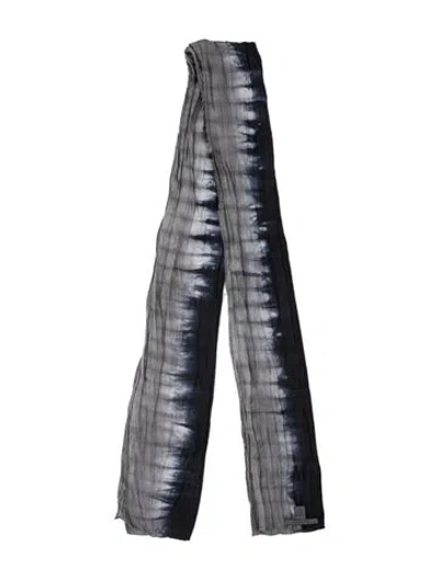 Pre-owned John Varvatos Cashmere Tie-dye Print Scarf In Blue