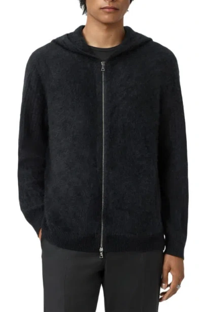 John Varvatos Catherine Cashmere Zip Hoodie In Black