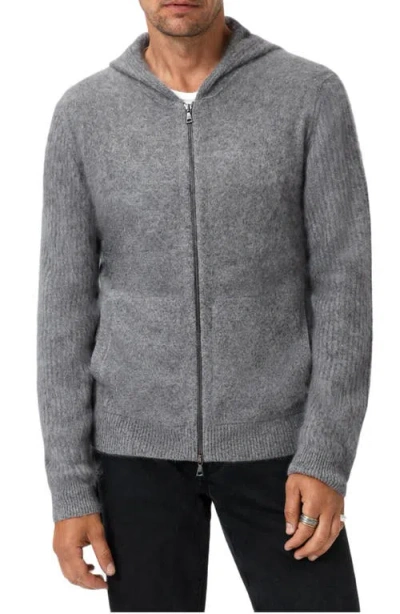 John Varvatos Catherine Cashmere Zip Hoodie In Gray