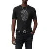 John Varvatos Chain Skull Tee In Black