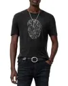 John Varvatos Chain Skull Tee In Black