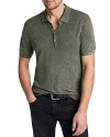 John Varvatos Chatham Crinkle Textured Regular Fit Polo Shirt In Eucalyptus