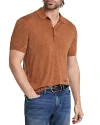 John Varvatos Chatham Crinkle Textured Regular Fit Polo Shirt In Hazelnut