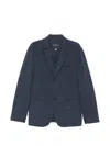 John Varvatos Check-pattern Notched-lapel Jacket In Blue