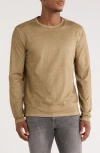 John Varvatos Chester Crewneck Long Sleeve T-shirt In Brown