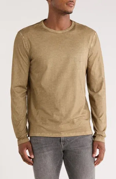 John Varvatos Chester Crewneck Long Sleeve T-shirt In Brown