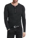 John Varvatos Christie Reversible Regular Fit Long Sleeve Silk Henley In Forest Green