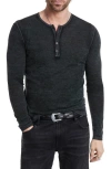 John Varvatos Christie Reversible Regular Fit Long Sleeve Silk Henley In Forest Green
