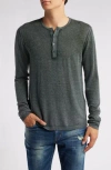 John Varvatos Christie Reversible Regular Fit Long Sleeve Silk Henley In Green