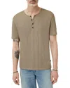 John Varvatos Ciel Variegated Rib Henley In Green