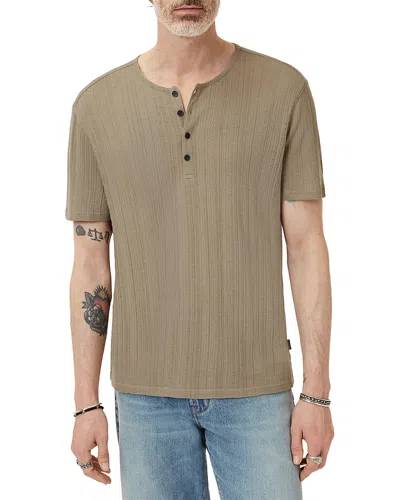 JOHN VARVATOS CIEL REGULAR FIT WOVEN HENLEY TEE