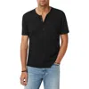 John Varvatos Ciel Variegated Rib Henley In Black