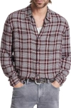 John Varvatos Cole Plaid Button-up Shirt In Mauvewood