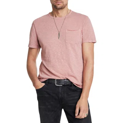 John Varvatos Cooper Organic Cotton Slub Pocket T-shirt In Pink