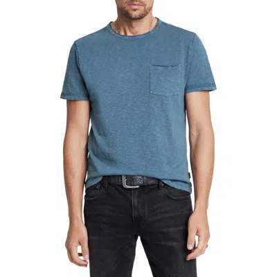 John Varvatos Cooper Organic Cotton Slub Pocket T-shirt In Blue