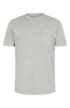 John Varvatos Cooper Washed Cotton Slub T-shirt In Grey Sky