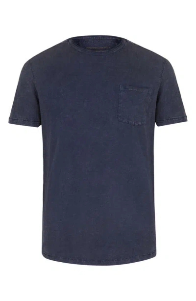John Varvatos Cooper Washed Cotton Slub T-shirt In Blue