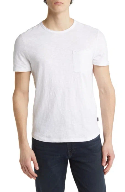 John Varvatos Cooper Washed Cotton Slub T-shirt In White