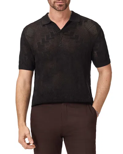 John Varvatos Corso Organic Cotton Diamond Crochet Polo In Brown