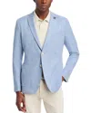 John Varvatos Cotton & Linen Chevron Slim Fit Unstructured Sport Coat In Light Blue