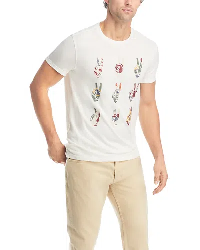 John Varvatos Cotton Multi Peace Hand Graphic Tee In Salt
