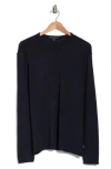 John Varvatos Cotton Slub Pullover Sweater In Navy
