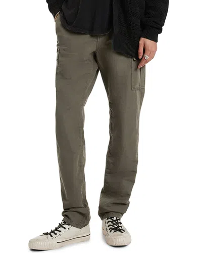 John Varvatos Craig Cargo Linen-blend Pant In Brown