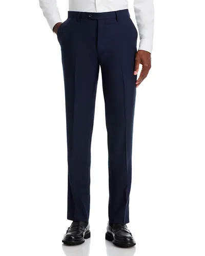 John Varvatos Crepe Melange Solid Pants In Blue