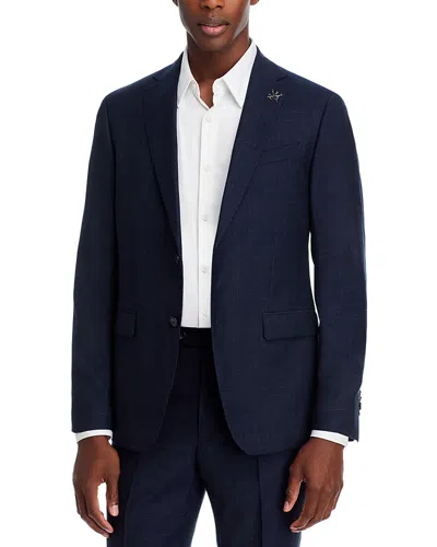 John Varvatos Crepe Melange Solid Slim Fit Suit Jacket In Blue