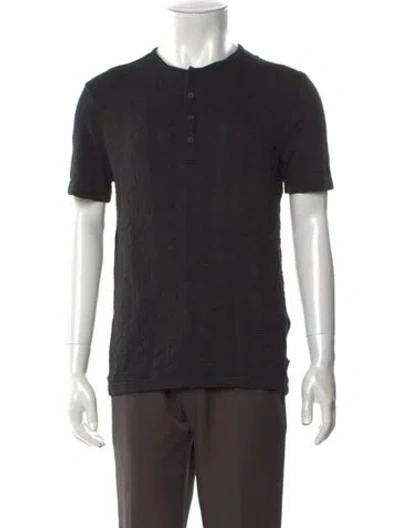 Pre-owned John Varvatos Crew Neck Short Sleeve Polo Sweater In Black