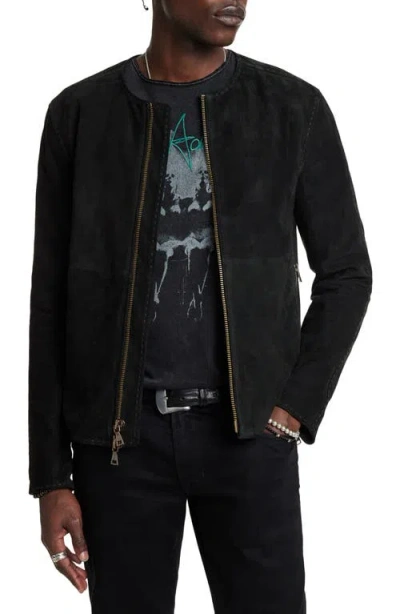John Varvatos Curtis Suede Jacket In Ebony