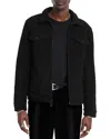 John Varvatos Cynder Regular Fit Boucle Trucker Jacket In Black