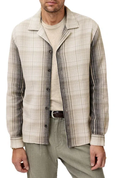John Varvatos Dane Camp Collar Button-up Shirt In Chalk